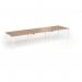 Connex Goal-Post 4200 x 1200 x 725mm Back to Back Desk (6 x 1400mm) - White Frame Beech Top GCO4212-WH-B