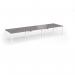 Connex Goal-Post 4200 x 1200 x 725mm Back to Back Desk (6 x 1400mm) - White Frame Grey Oak Top GCO4212-WH-GO