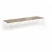 Connex Goal-Post 4200 x 1200 x 725mm Back to Back Desk (6 x 1400mm) - White Frame Kendal Oak Top GCO4212-WH-KO