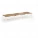 Connex Goal-Post 4200 x 1200 x 725mm Back to Back Desk (6 x 1400mm) - White Frame Oak Top GCO4212-WH-O