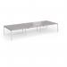 Connex Goal-Post 4200 x 1600 x 725mm Back to Back Desk (6 x 1400mm) - Silver Frame Grey Oak Top GCO4216-S-GO