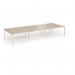 Connex Goal-Post 4200 x 1600 x 725mm Back to Back Desk (6 x 1400mm) - Silver Frame Kendal Oak Top GCO4216-S-KO