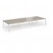 Connex Goal-Post 4200 x 1600 x 725mm Back to Back Desk (6 x 1400mm) - Silver Frame Nebraska Oak Top GCO4216-S-NO
