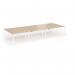 Connex Goal-Post 4200 x 1600 x 725mm Back to Back Desk (6 x 1400mm) - White Frame Beech Top GCO4216-WH-B