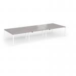 Connex Goal-Post 4200 x 1600 x 725mm Back to Back Desk (6 x 1400mm) - White Frame Grey Oak Top GCO4216-WH-GO