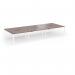 Connex Goal-Post 4200 x 1600 x 725mm Back to Back Desk (6 x 1400mm) - White Frame Walnut Top GCO4216-WH-W