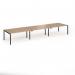 Connex Goal-Post 4800 x 1200 x 725mm Back to Back Desk (6 x 1600mm) - Black Frame Beech Top GCO4812-K-B
