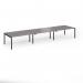 Connex Goal-Post 4800 x 1200 x 725mm Back to Back Desk (6 x 1600mm) - Black Frame Grey Oak Top GCO4812-K-GO