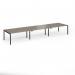 Connex Goal-Post 4800 x 1200 x 725mm Back to Back Desk (6 x 1600mm) - Black Frame Nebraska Oak Top GCO4812-K-NO