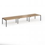 Connex Goal-Post 4800 x 1200 x 725mm Back to Back Desk (6 x 1600mm) - Black Frame Oak Top GCO4812-K-O