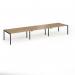Connex Goal-Post 4800 x 1200 x 725mm Back to Back Desk (6 x 1600mm) - Black Frame Oak Top GCO4812-K-O