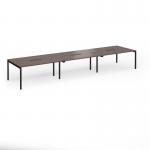 Connex Goal-Post 4800 x 1200 x 725mm Back to Back Desk (6 x 1600mm) - Black Frame Walnut Top GCO4812-K-W