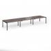 Connex Goal-Post 4800 x 1200 x 725mm Back to Back Desk (6 x 1600mm) - Black Frame Walnut Top GCO4812-K-W