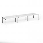 Connex Goal-Post 4800 x 1200 x 725mm Back to Back Desk (6 x 1600mm) - Black Frame White Top GCO4812-K-WH