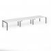 Connex Goal-Post 4800 x 1200 x 725mm Back to Back Desk (6 x 1600mm) - Black Frame White Top GCO4812-K-WH