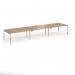 Connex Goal-Post 4800 x 1200 x 725mm Back to Back Desk (6 x 1600mm) - Silver Frame Beech Top GCO4812-S-B