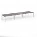 Connex Goal-Post 4800 x 1200 x 725mm Back to Back Desk (6 x 1600mm) - Silver Frame Grey Oak Top GCO4812-S-GO