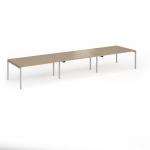 Connex Goal-Post 4800 x 1200 x 725mm Back to Back Desk (6 x 1600mm) - Silver Frame Kendal Oak Top GCO4812-S-KO