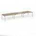 Connex Goal-Post 4800 x 1200 x 725mm Back to Back Desk (6 x 1600mm) - Silver Frame Kendal Oak Top GCO4812-S-KO