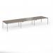 Connex Goal-Post 4800 x 1200 x 725mm Back to Back Desk (6 x 1600mm) - Silver Frame Nebraska Oak Top GCO4812-S-NO