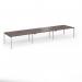 Connex Goal-Post 4800 x 1200 x 725mm Back to Back Desk (6 x 1600mm) - Silver Frame Walnut Top GCO4812-S-W
