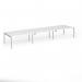 Connex Goal-Post 4800 x 1200 x 725mm Back to Back Desk (6 x 1600mm) - Silver Frame White Top GCO4812-S-WH