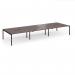 Connex Goal-Post 4800 x 1600 x 725mm Back to Back Desk (6 x 1600mm) - Black Frame Walnut Top GCO4816-K-W
