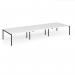 Connex Goal-Post 4800 x 1600 x 725mm Back to Back Desk (6 x 1600mm) - Black Frame White Top GCO4816-K-WH