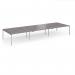 Connex Goal-Post 4800 x 1600 x 725mm Back to Back Desk (6 x 1600mm) - Silver Frame Grey Oak Top GCO4816-S-GO