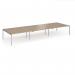 Connex Goal-Post 4800 x 1600 x 725mm Back to Back Desk (6 x 1600mm) - Silver Frame Kendal Oak Top GCO4816-S-KO