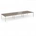 Connex Goal-Post 4800 x 1600 x 725mm Back to Back Desk (6 x 1600mm) - Silver Frame Nebraska Oak Top GCO4816-S-NO