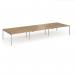 Connex Goal-Post 4800 x 1600 x 725mm Back to Back Desk (6 x 1600mm) - Silver Frame Oak Top GCO4816-S-O