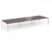 Connex Goal-Post 4800 x 1600 x 725mm Back to Back Desk (6 x 1600mm) - Silver Frame Walnut Top GCO4816-S-W