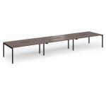 Connex Goal-Post 5400 x 1200 x 725mm Back to Back Desk (6 x 1800mm) - Black Frame Walnut Top GCO5412-K-W