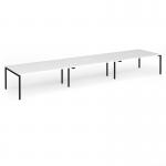 Connex Goal-Post 5400 x 1200 x 725mm Back to Back Desk (6 x 1800mm) - Black Frame White Top GCO5412-K-WH