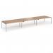 Connex Goal-Post 5400 x 1200 x 725mm Back to Back Desk (6 x 1800mm) - Silver Frame Beech Top GCO5412-S-B