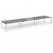 Connex Goal-Post 5400 x 1200 x 725mm Back to Back Desk (6 x 1800mm) - Silver Frame Grey Oak Top GCO5412-S-GO