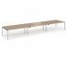Connex Goal-Post 5400 x 1200 x 725mm Back to Back Desk (6 x 1800mm) - Silver Frame Kendal Oak Top GCO5412-S-KO