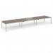 Connex Goal-Post 5400 x 1200 x 725mm Back to Back Desk (6 x 1800mm) - Silver Frame Nebraska Oak Top GCO5412-S-NO
