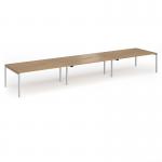 Connex Goal-Post 5400 x 1200 x 725mm Back to Back Desk (6 x 1800mm) - Silver Frame Oak Top GCO5412-S-O