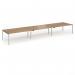Connex Goal-Post 5400 x 1200 x 725mm Back to Back Desk (6 x 1800mm) - Silver Frame Oak Top GCO5412-S-O