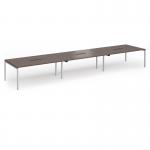 Connex Goal-Post 5400 x 1200 x 725mm Back to Back Desk (6 x 1800mm) - Silver Frame Walnut Top GCO5412-S-W