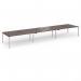 Connex Goal-Post 5400 x 1200 x 725mm Back to Back Desk (6 x 1800mm) - Silver Frame Walnut Top GCO5412-S-W