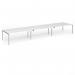 Connex Goal-Post 5400 x 1200 x 725mm Back to Back Desk (6 x 1800mm) - Silver Frame White Top GCO5412-S-WH