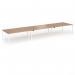 Connex Goal-Post 5400 x 1200 x 725mm Back to Back Desk (6 x 1800mm) - White Frame Beech Top GCO5412-WH-B