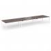 Connex Goal-Post 5400 x 1200 x 725mm Back to Back Desk (6 x 1800mm) - White Frame Walnut Top GCO5412-WH-W