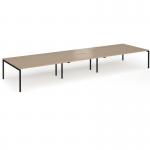 Connex Goal-Post 5400 x 1600 x 725mm Back to Back Desk (6 x 1800mm) - Black Frame Kendal Oak Top GCO5416-K-KO