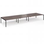 Connex Goal-Post 5400 x 1600 x 725mm Back to Back Desk (6 x 1800mm) - Black Frame Walnut Top GCO5416-K-W