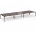 Connex Goal-Post 5400 x 1600 x 725mm Back to Back Desk (6 x 1800mm) - Black Frame Walnut Top GCO5416-K-W