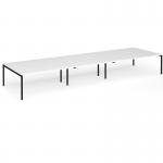 Connex Goal-Post 5400 x 1600 x 725mm Back to Back Desk (6 x 1800mm) - Black Frame White Top GCO5416-K-WH